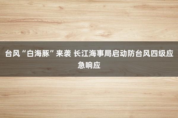 台风“白海豚”来袭 长江海事局启动防台风四级应急响应