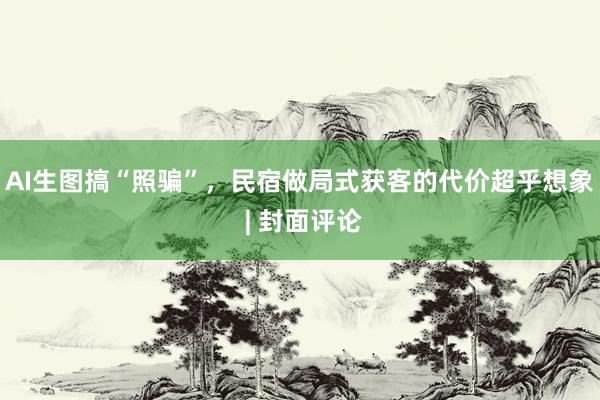 AI生图搞“照骗”，民宿做局式获客的代价超乎想象 | 封面评论