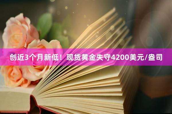 创近3个月新低！现货黄金失守4200美元/盎司