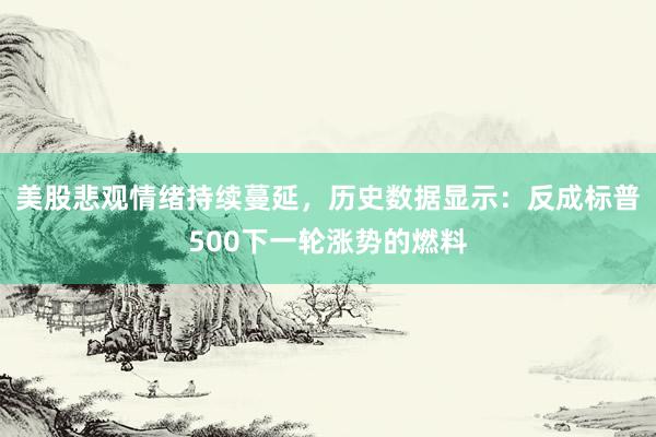 美股悲观情绪持续蔓延，历史数据显示：反成标普500下一轮涨势的燃料