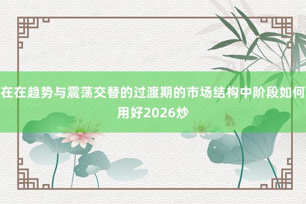 在在趋势与震荡交替的过渡期的市场结构中阶段如何用好2026炒