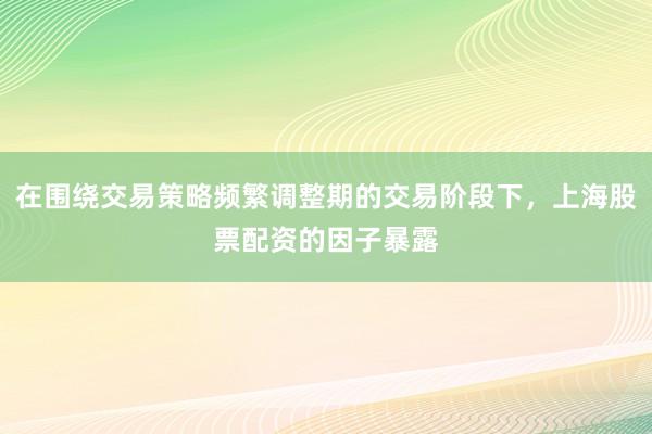 在围绕交易策略频繁调整期的交易阶段下，上海股票配资的因子暴露