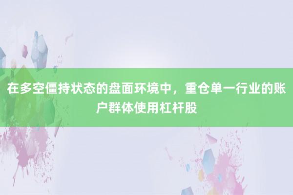 在多空僵持状态的盘面环境中，重仓单一行业的账户群体使用杠杆股