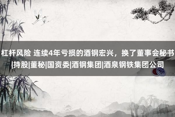 杠杆风险 连续4年亏损的酒钢宏兴，换了董事会秘书|持股|董秘|国资委|酒钢集团|酒泉钢铁集团公司