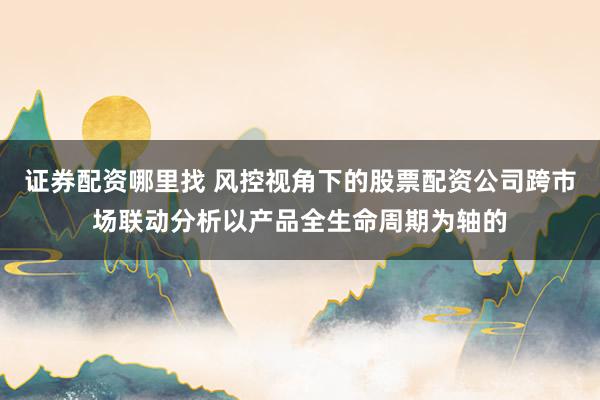 证券配资哪里找 风控视角下的股票配资公司跨市场联动分析以产品全生命周期为轴的