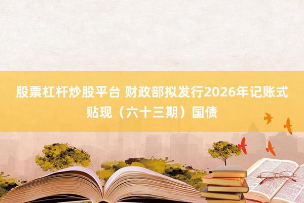 股票杠杆炒股平台 财政部拟发行2026年记账式贴现（六十三期）国债