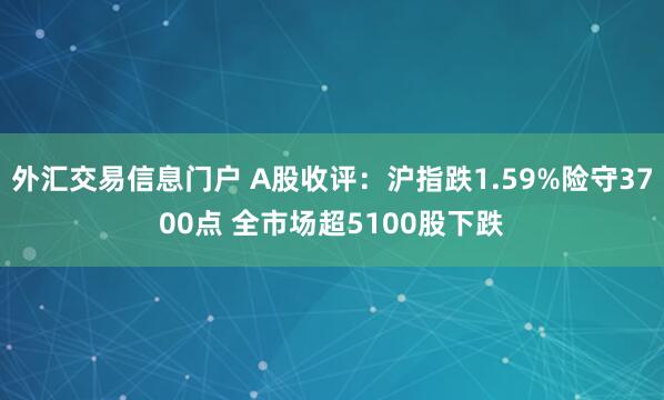 外汇交易信息门户 A股收评：沪指跌1.59%险守3700点 全市场超5100股下跌